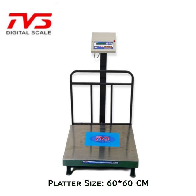 TVS Weighing Scale 300kg Platform Weight Machine,  SS Platter Size 60*60 CM