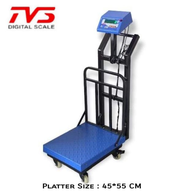 TVS Platform Trolley Weighing Scale 300kg Capacity,  MS. Platter Size 45*55 CM