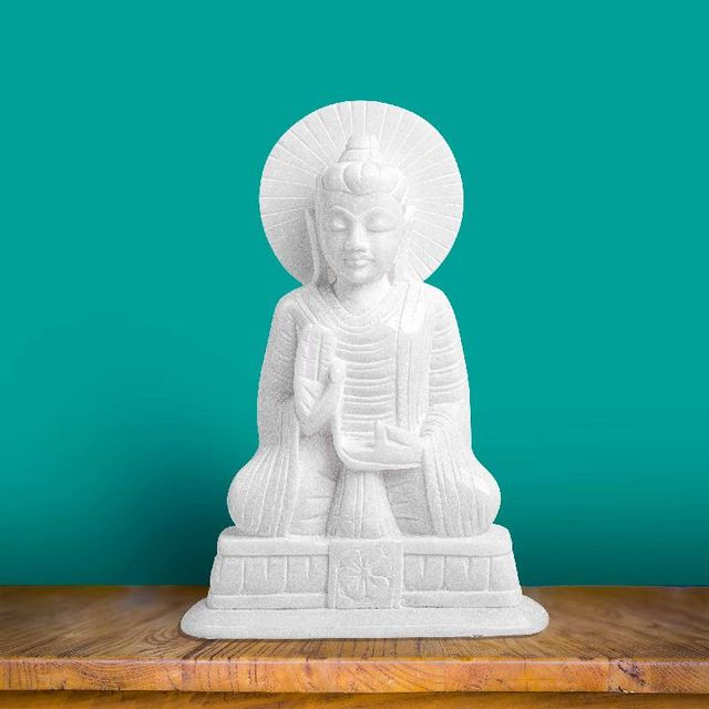 Peaceful Meditating Buddha in Italian Marble 