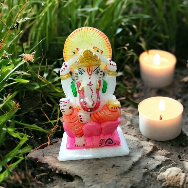 Exquisite Ganesha Idol Handcrafted from Italian Marble