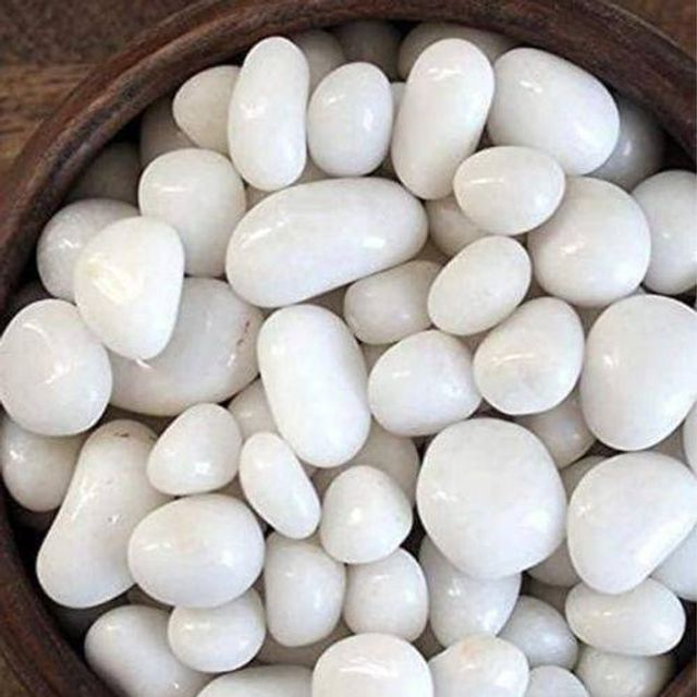 Polished White Marble Decorative Pebbles