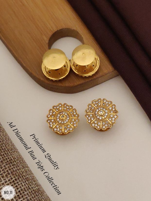 Sparkling Diamond Studded Earring Tops