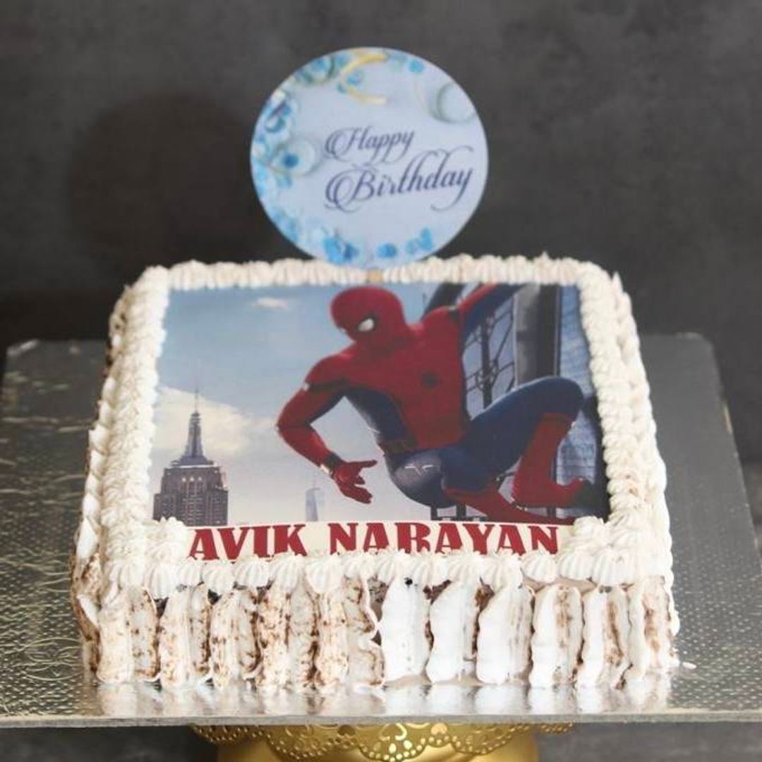 Spider Man Theme Edible Print Cake 